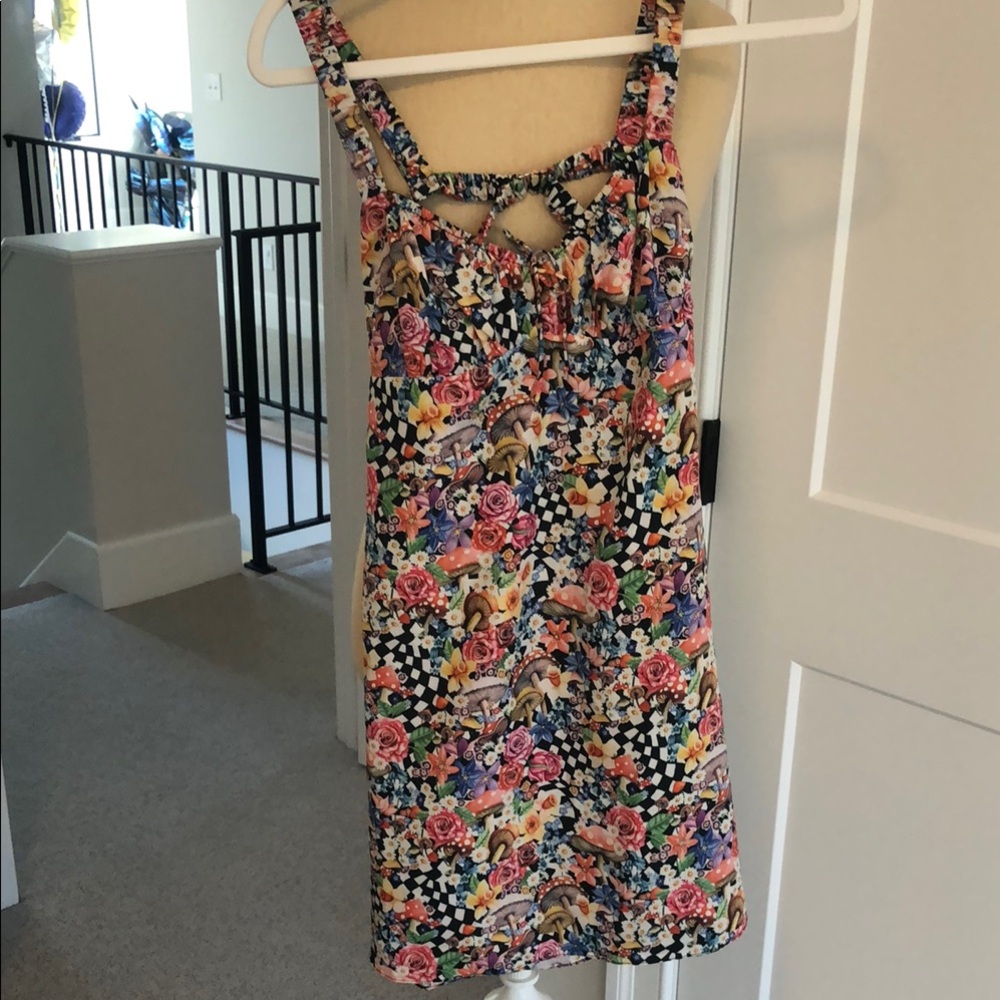 For Love & Lemons Floral Cutout Midi Dress NWT